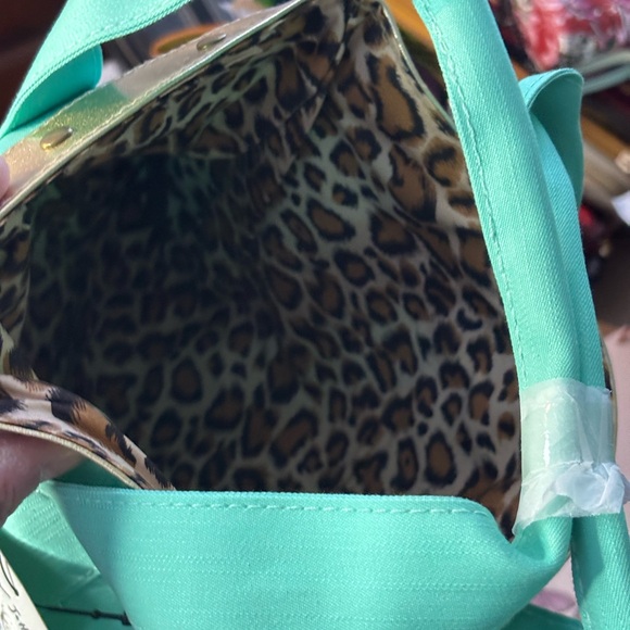 Betsey Johnson x Redken Mint Green Leopard Mini Tote NWT - Picture 4 of 5